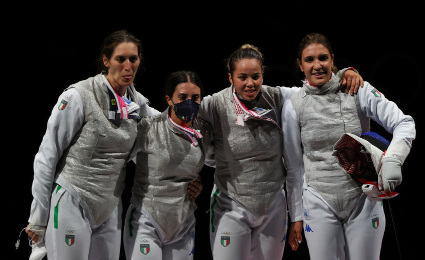 A bronze medal for keeping up the podium habit. The Italian team foil defeats the USA