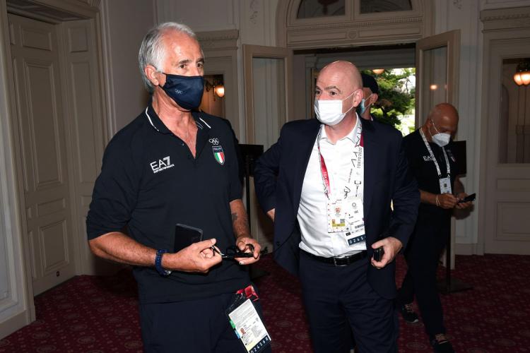 Il Presidente della FIFA Gianni Infantino visita Casa Italia