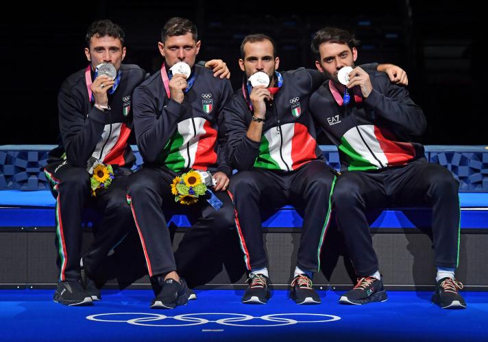 Italy takes silver medal in Saber Fencing Team Event
